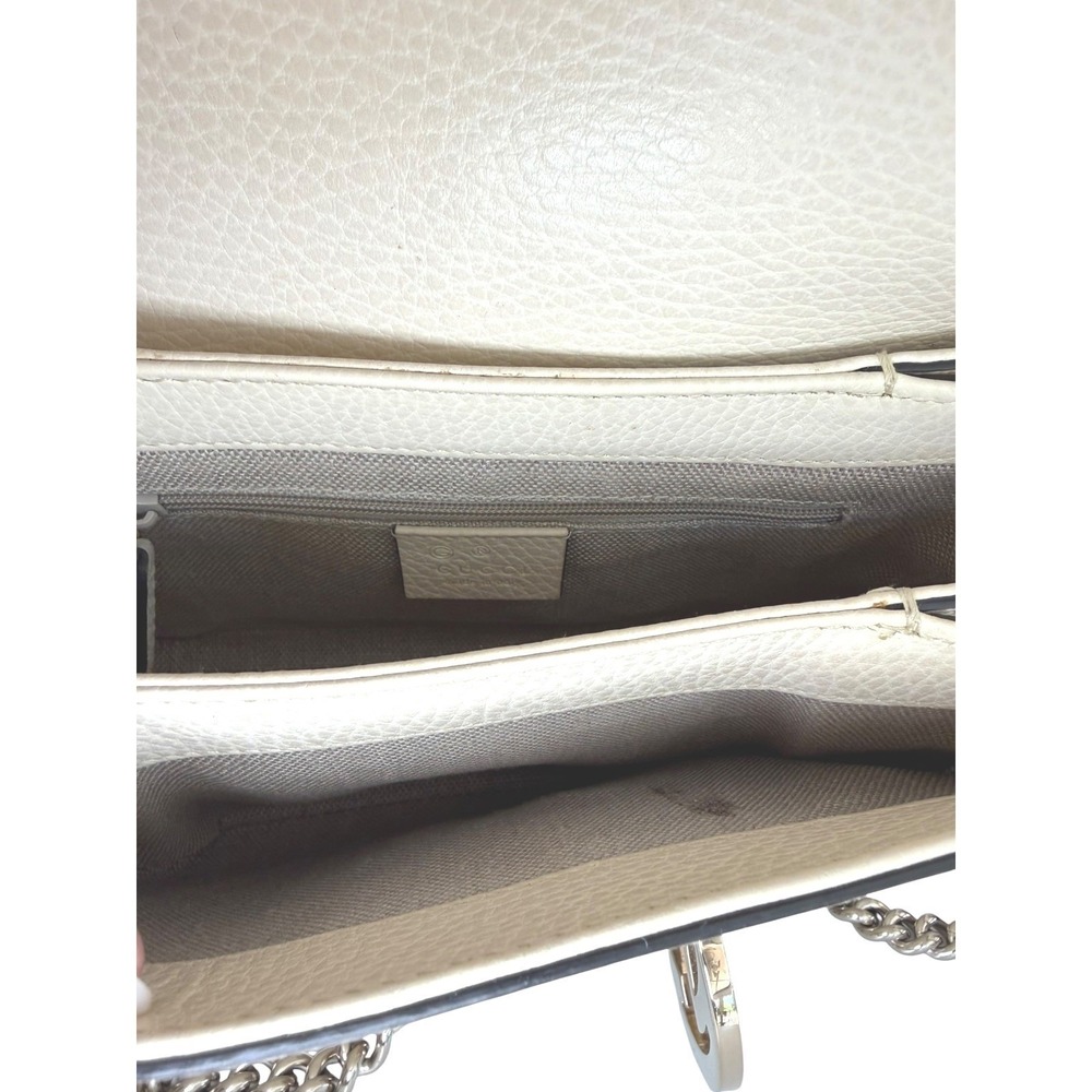 Gucci Interlocking G Dollar Calfskin Chain Crossbody Bag Cream White Dust Bag - Picture 9 of 14
